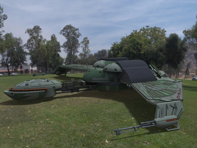 Green Spaceship on Grass