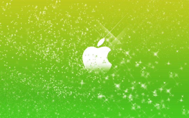 green sparkly apple logo