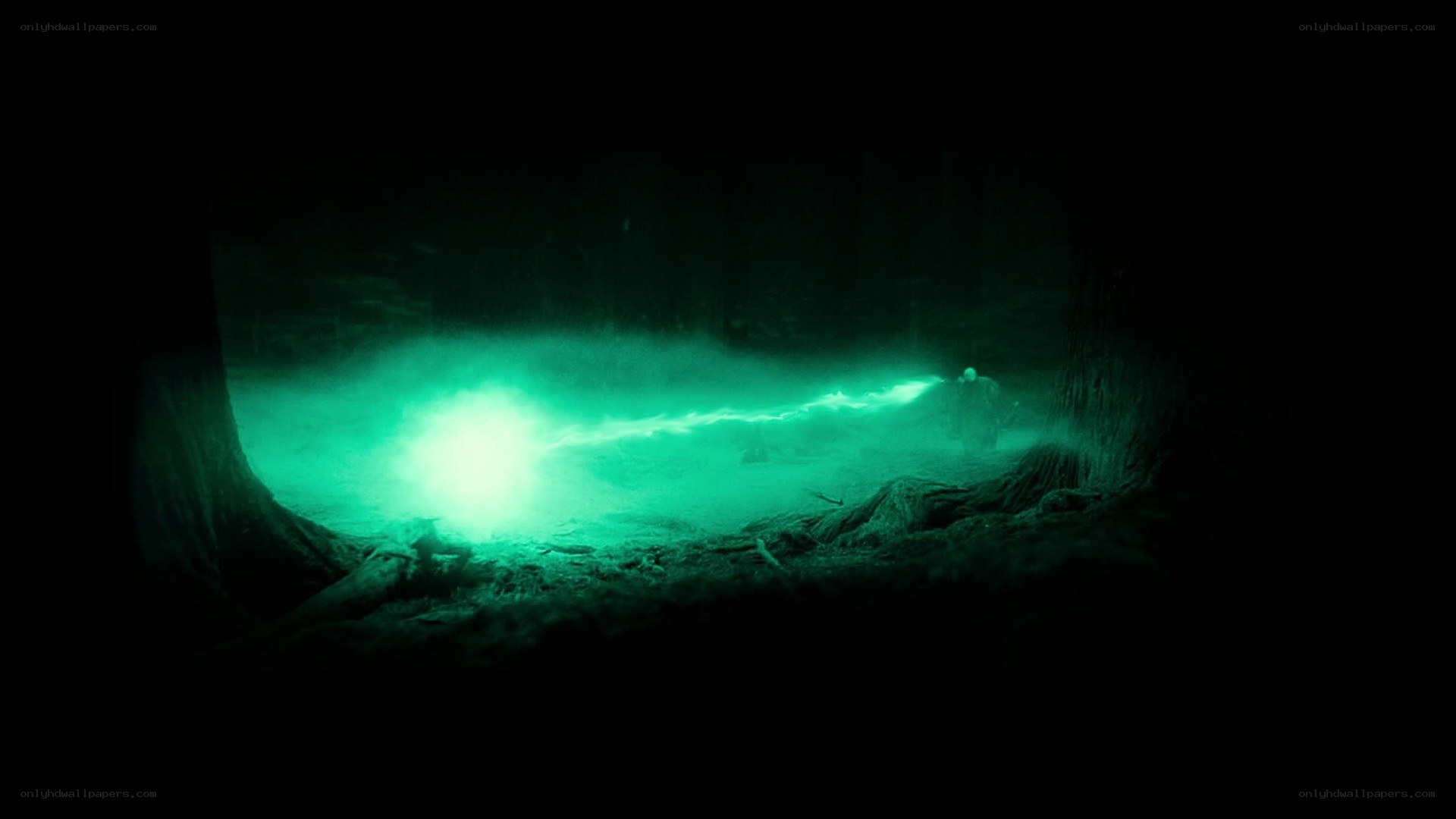 green spell in dark forest