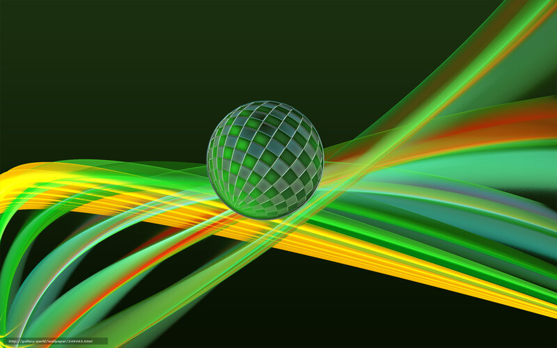 Green sphere with flowing lines