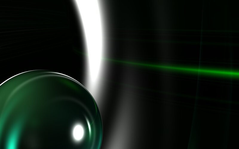 green sphere with light effects