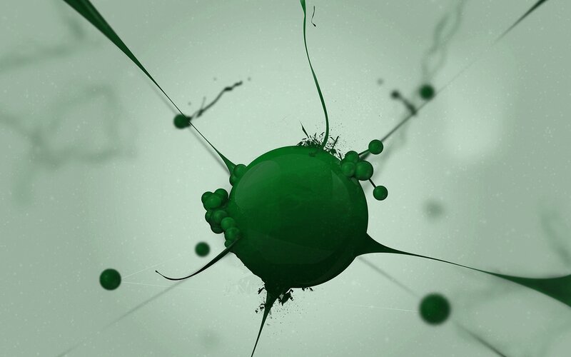 Green Sphere with Tendrils