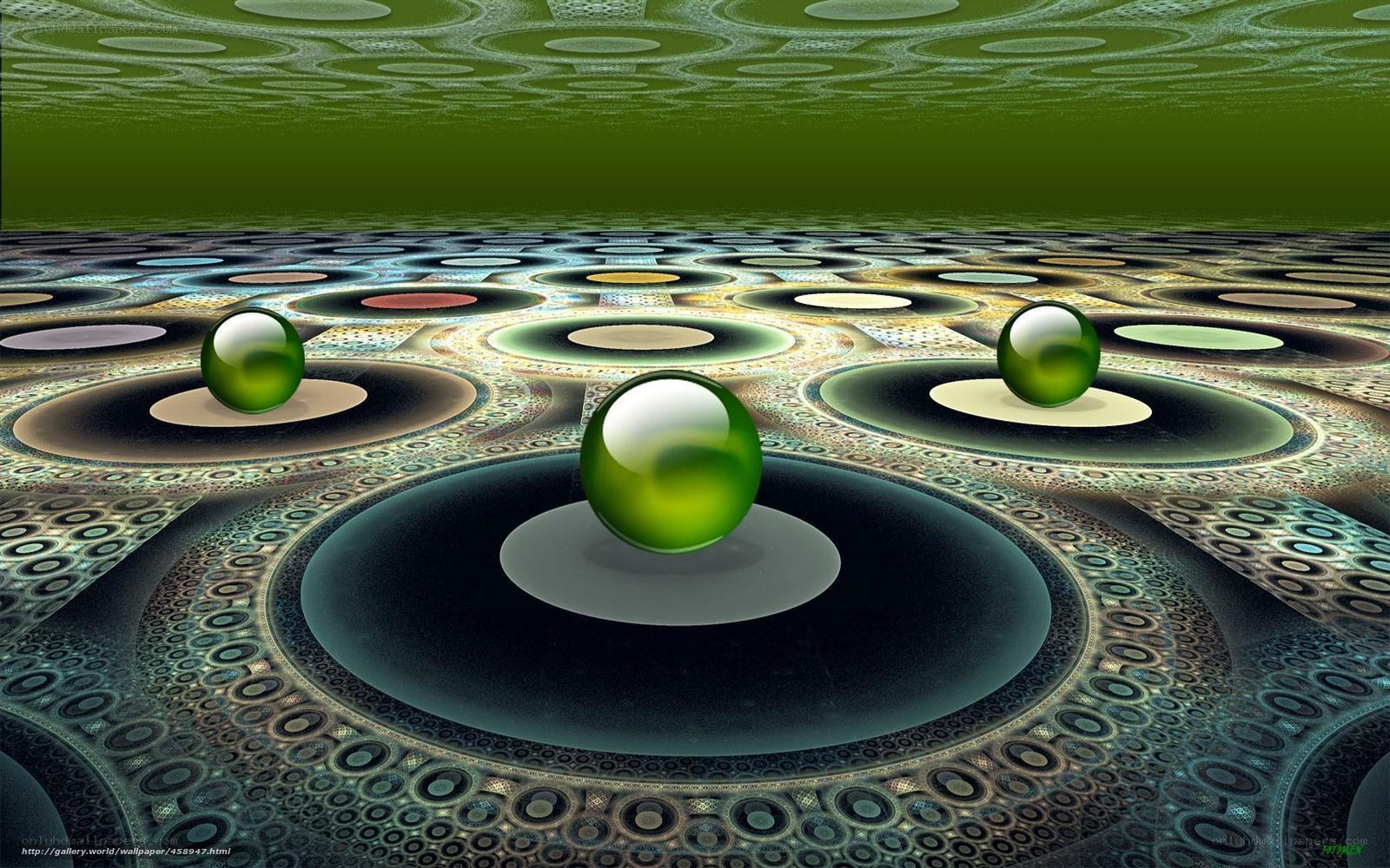 Green spheres on fractal surface
