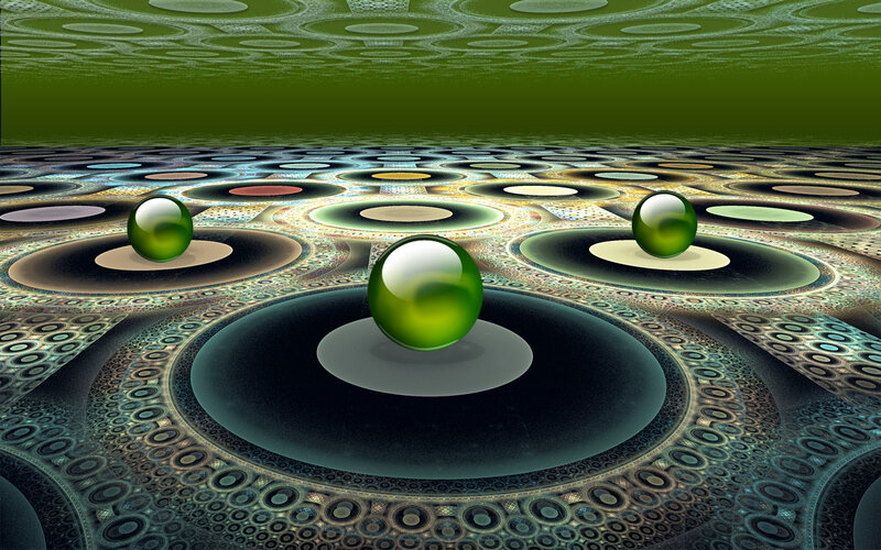 Green Spheres on Patterned Surface