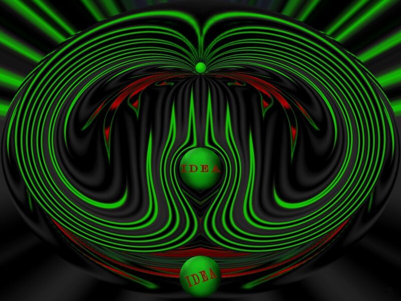 Green Spheres with Text