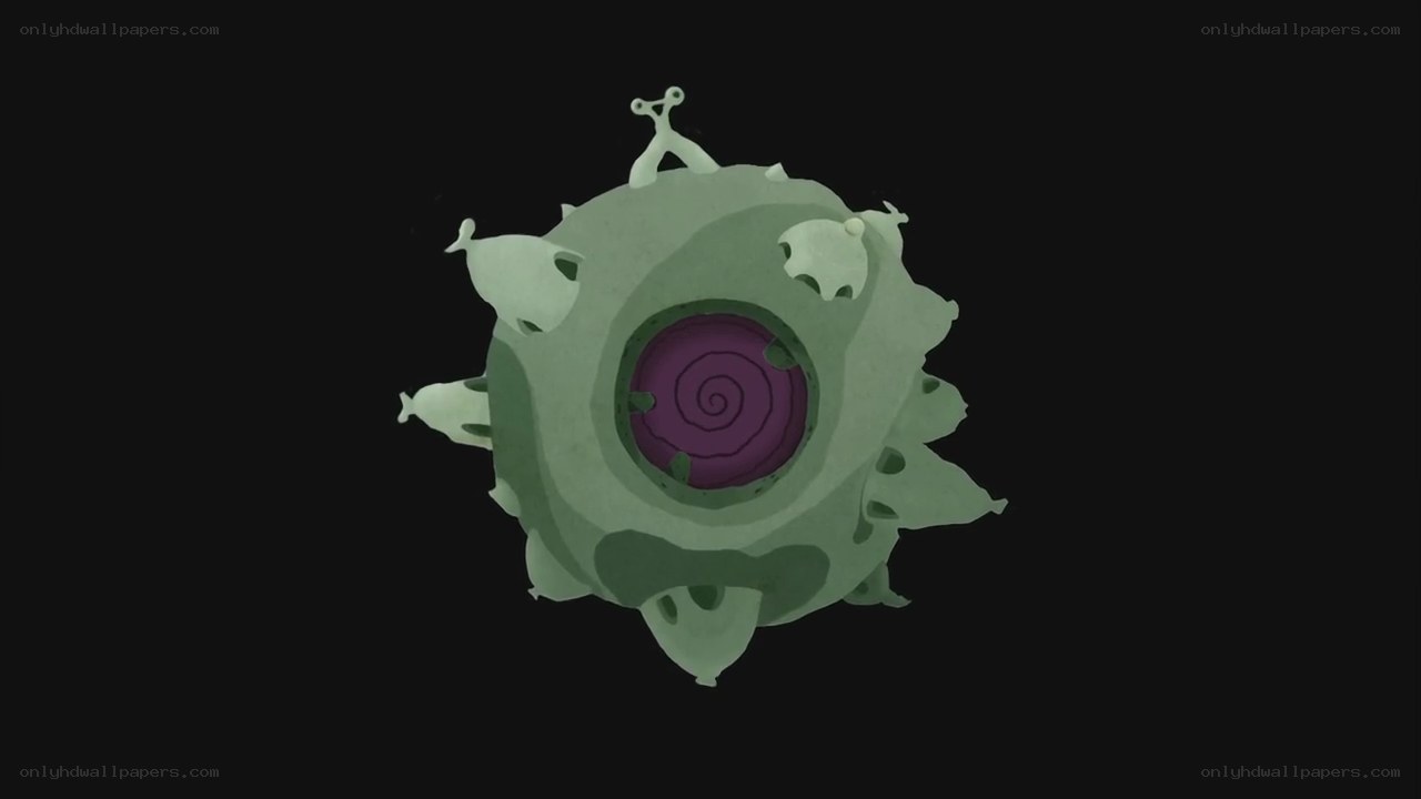 green spherical creature