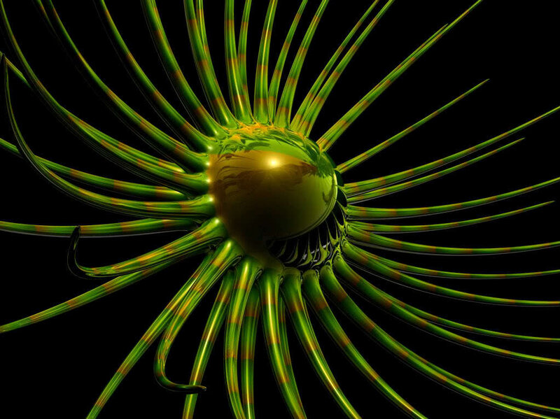 green spiky abstract sphere