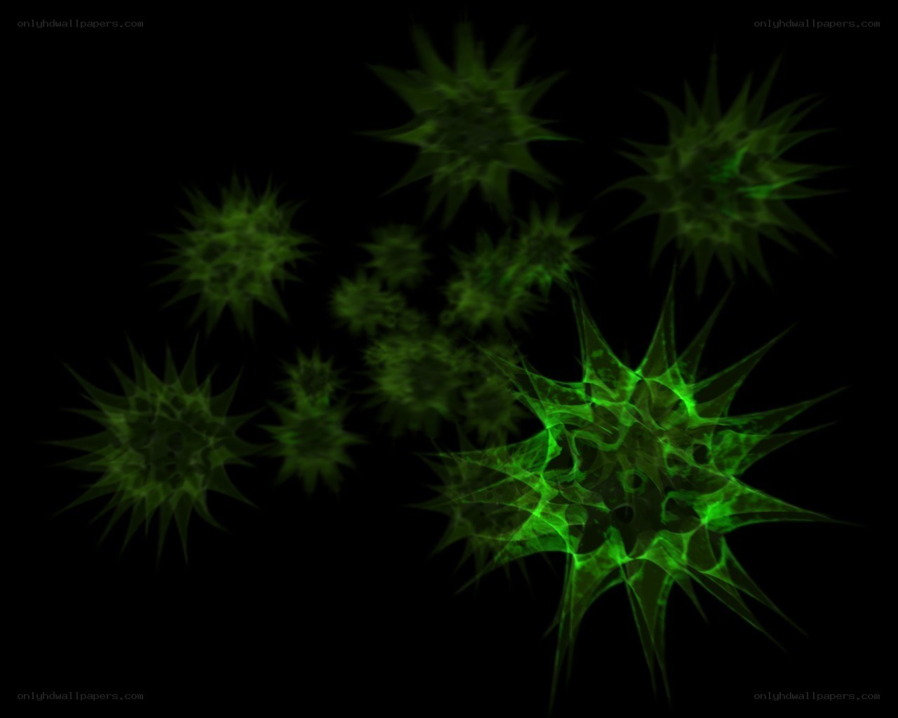 green spiky virus cells