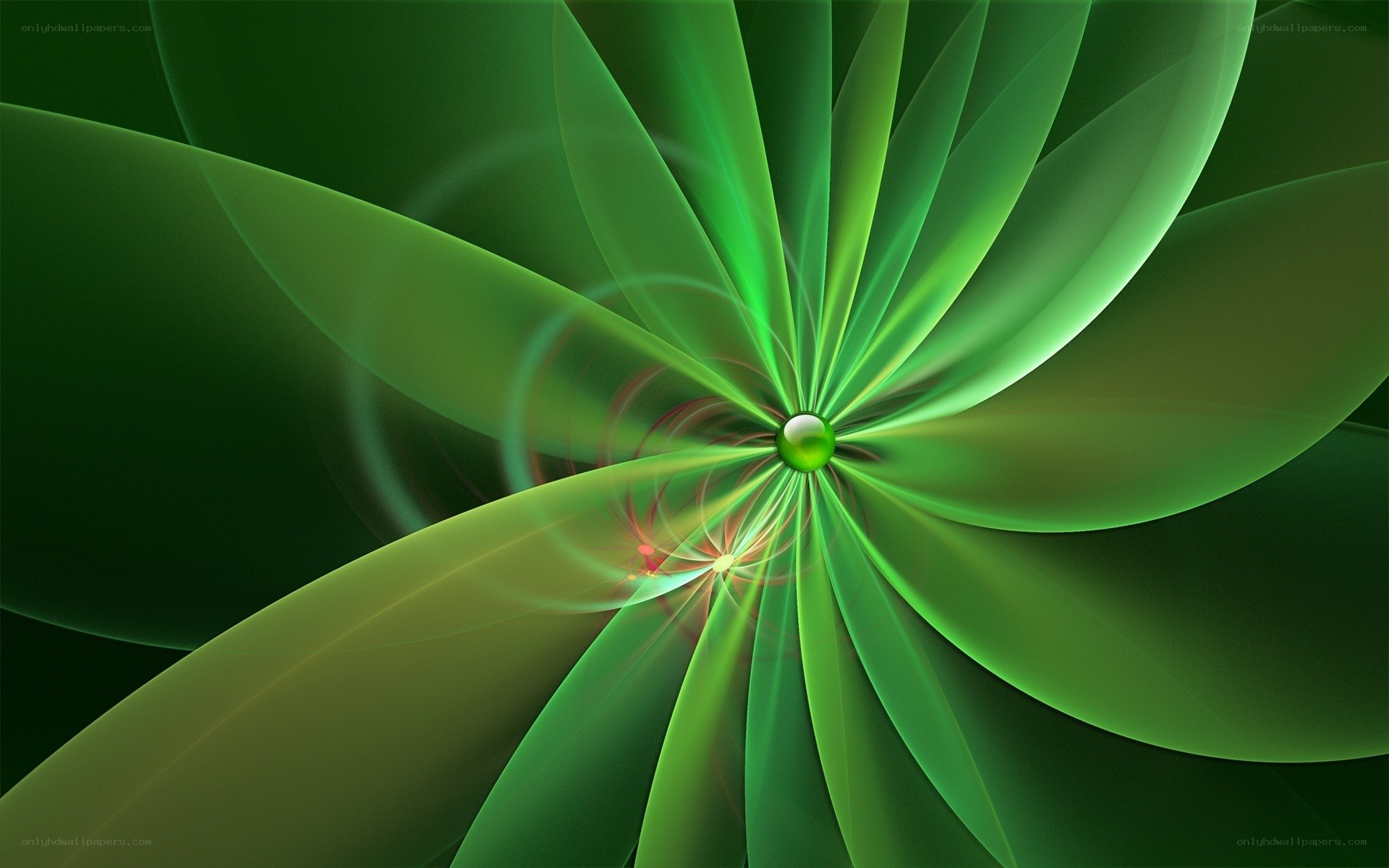 Green Spiral Abstract Art