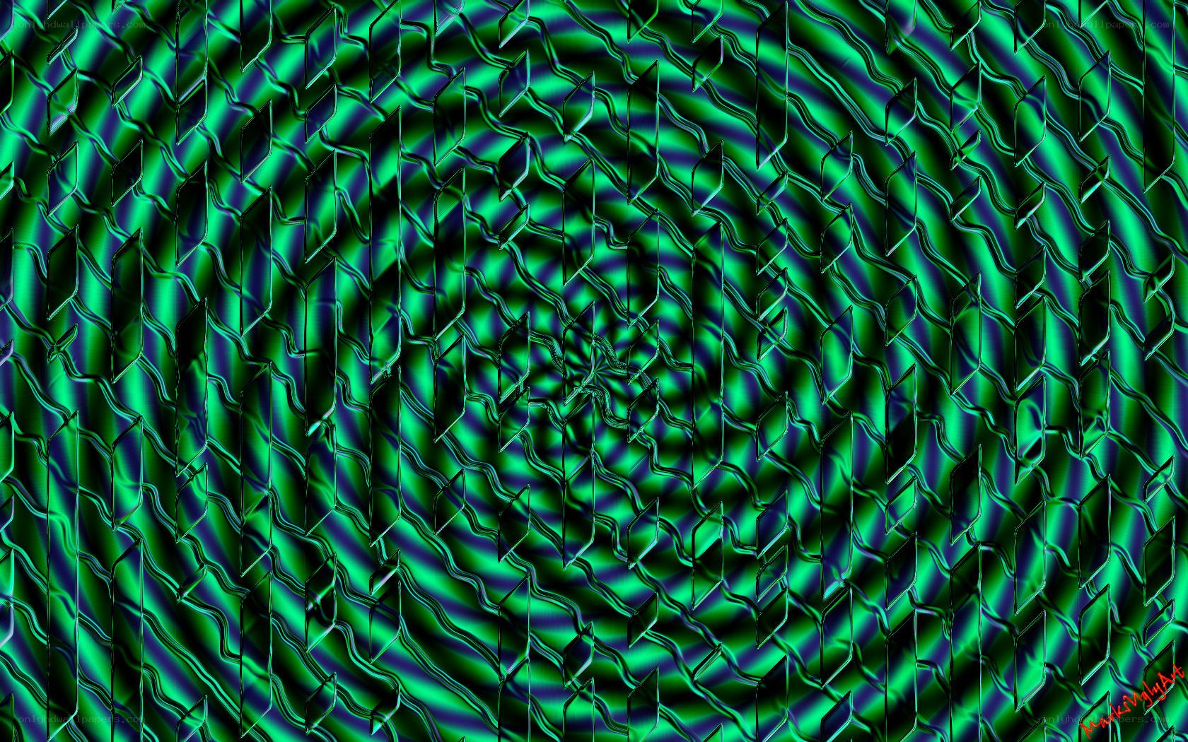 green spiral abstract pattern