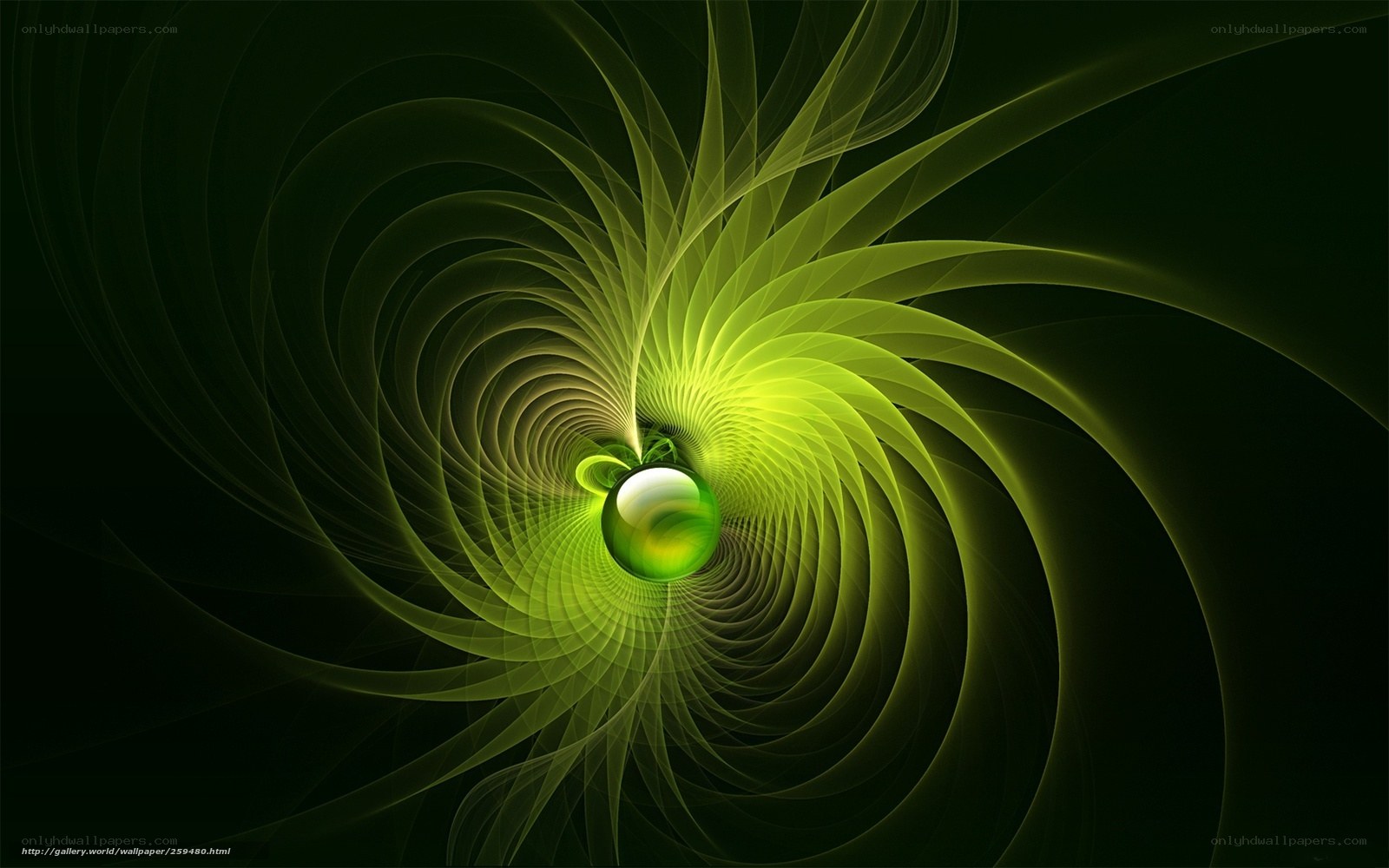 Green Spiral Fractal Design
