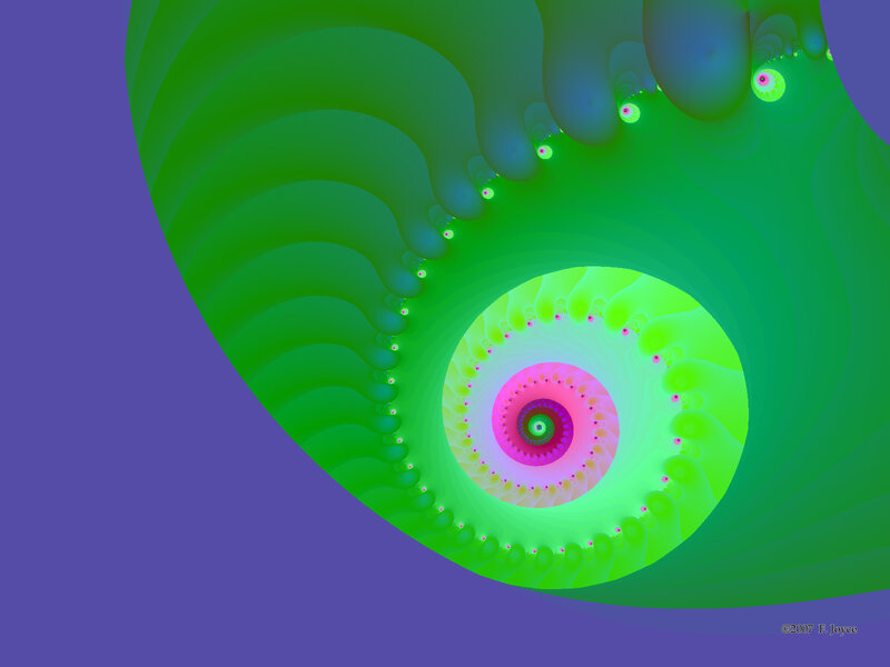 Green Spiral Fractal — Hypnotic, Digital Art