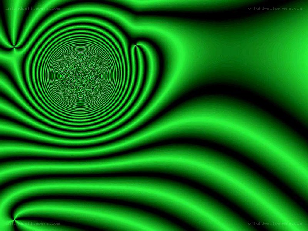 Green spiral fractal pattern