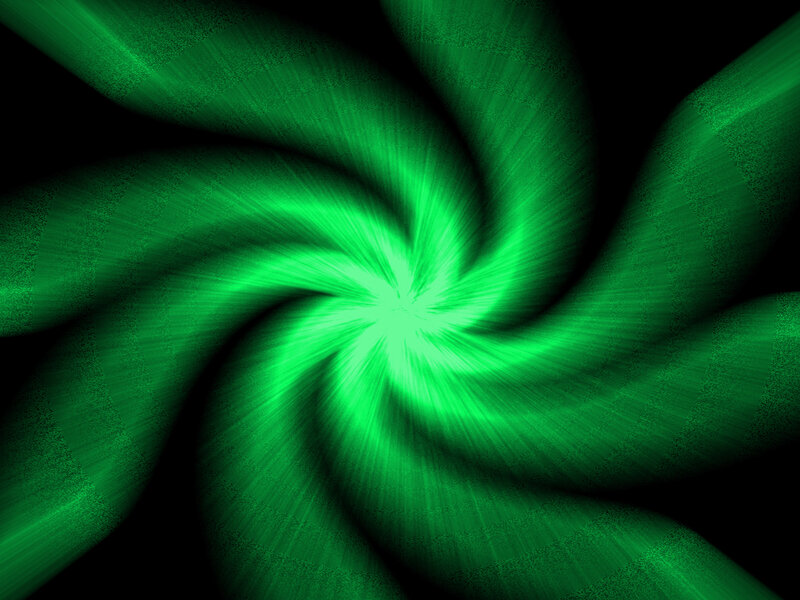 Green Spiral Light Pattern — Dynamic, Abstract, Light Rays