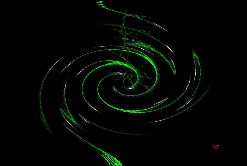 Green Spiral Light Pattern — Dynamic