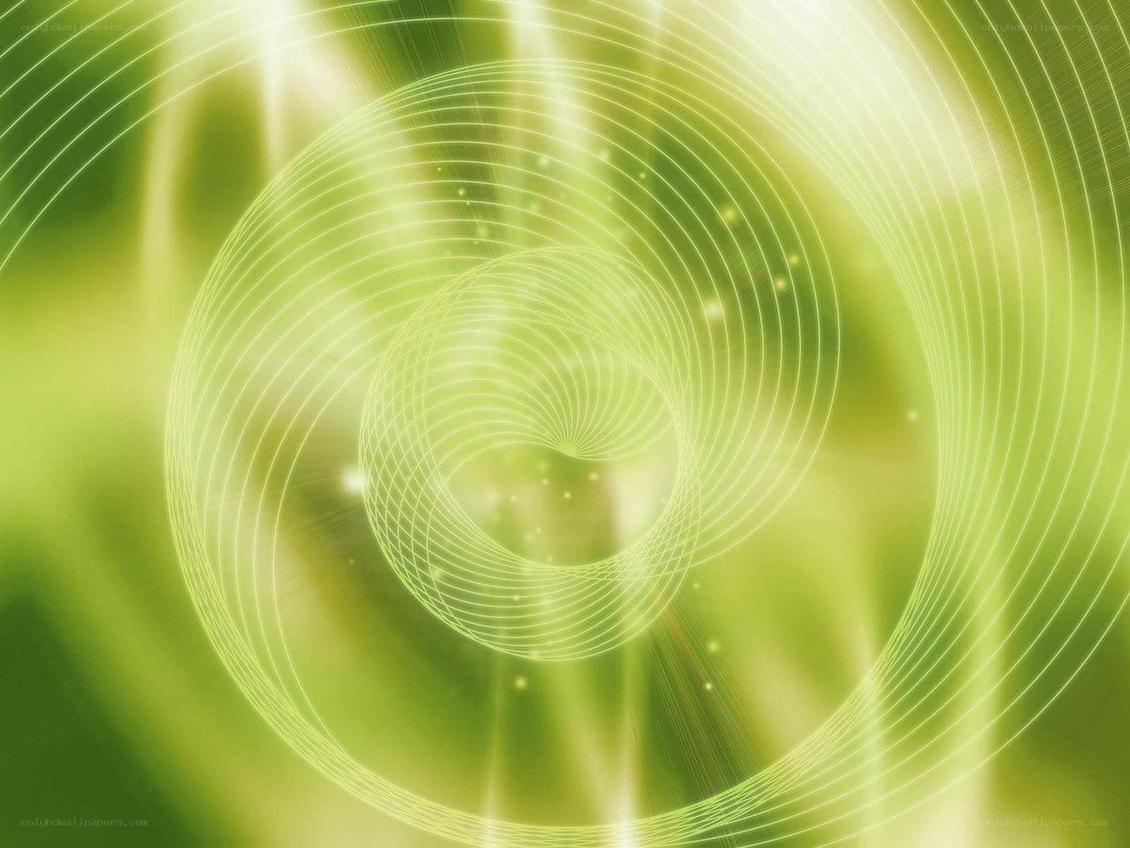 Green spiral light pattern