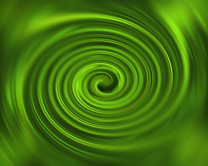 green spiral motion