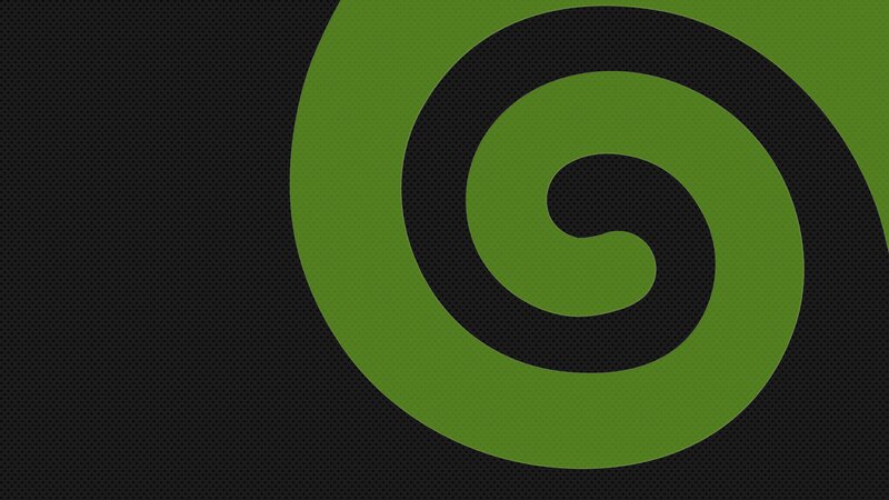 Green Spiral on Black