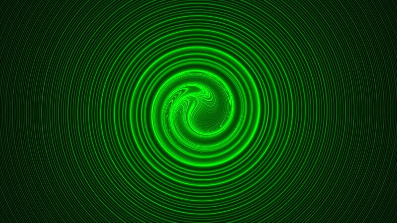 green spiral pattern