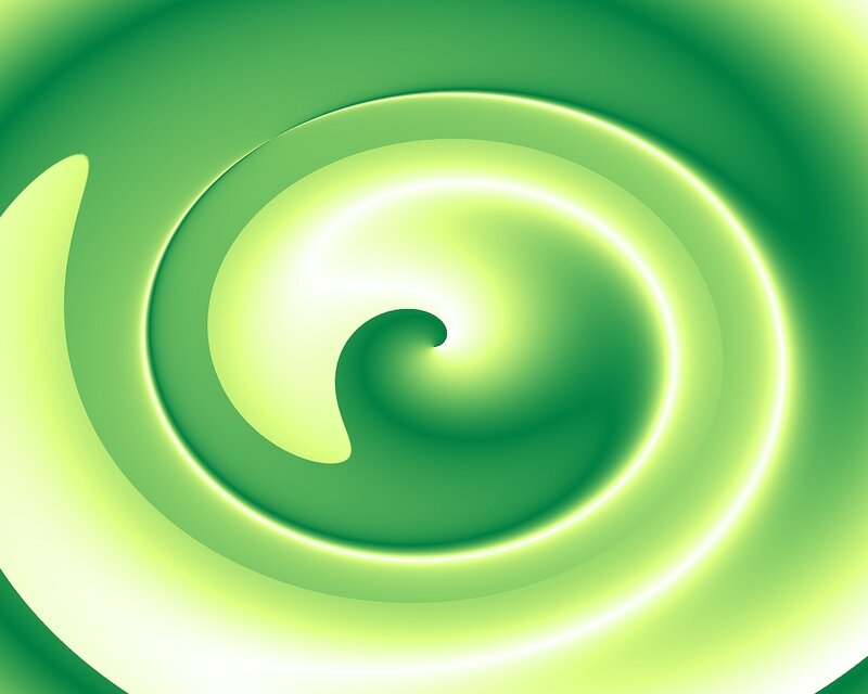 Green Spiral Pattern — Calm, Abstract, Light Green