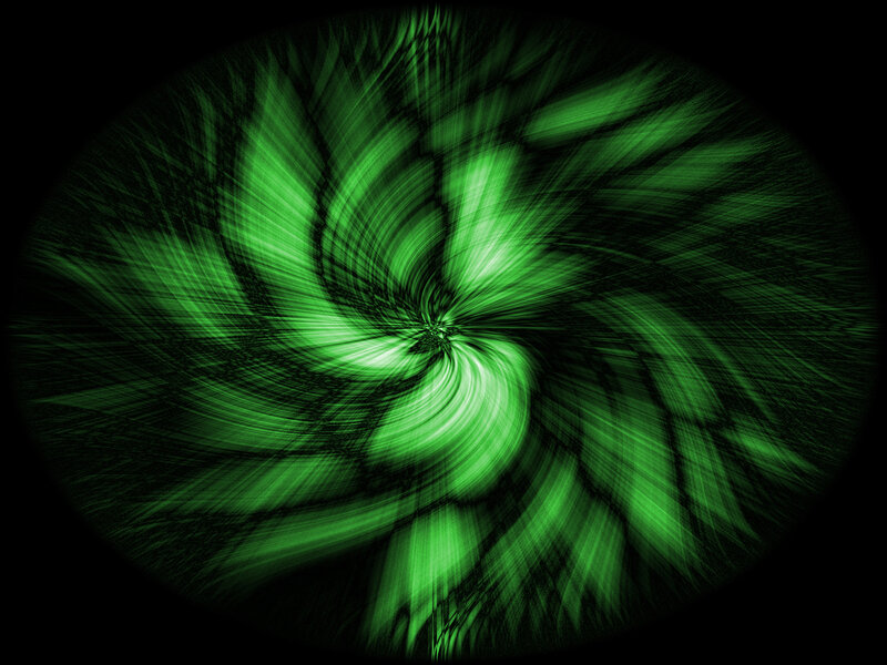 Green Spiral Pattern — Dynamic, Abstract