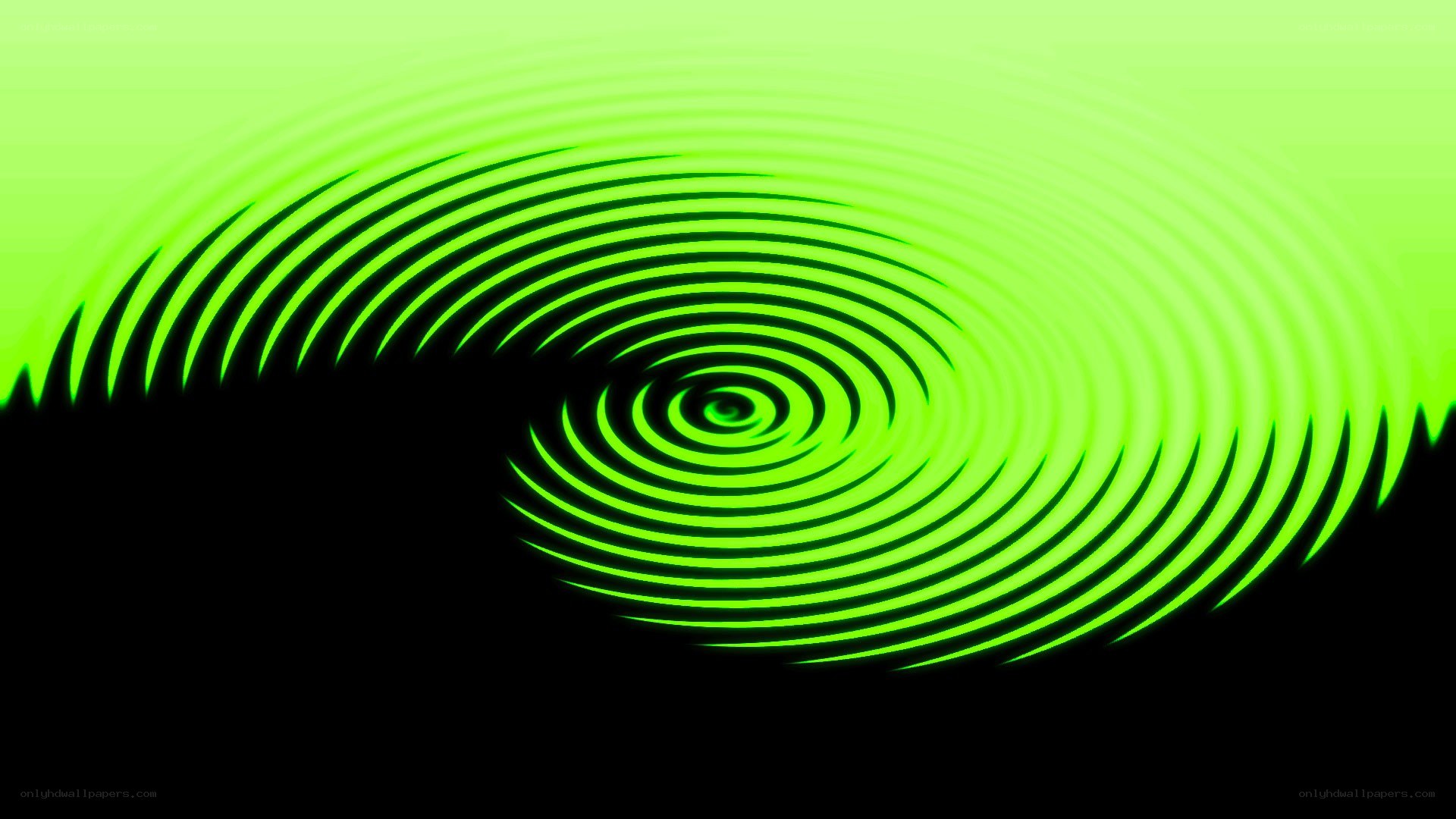 green spiral ripple effect