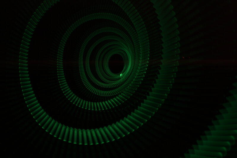 green spiral tunnel