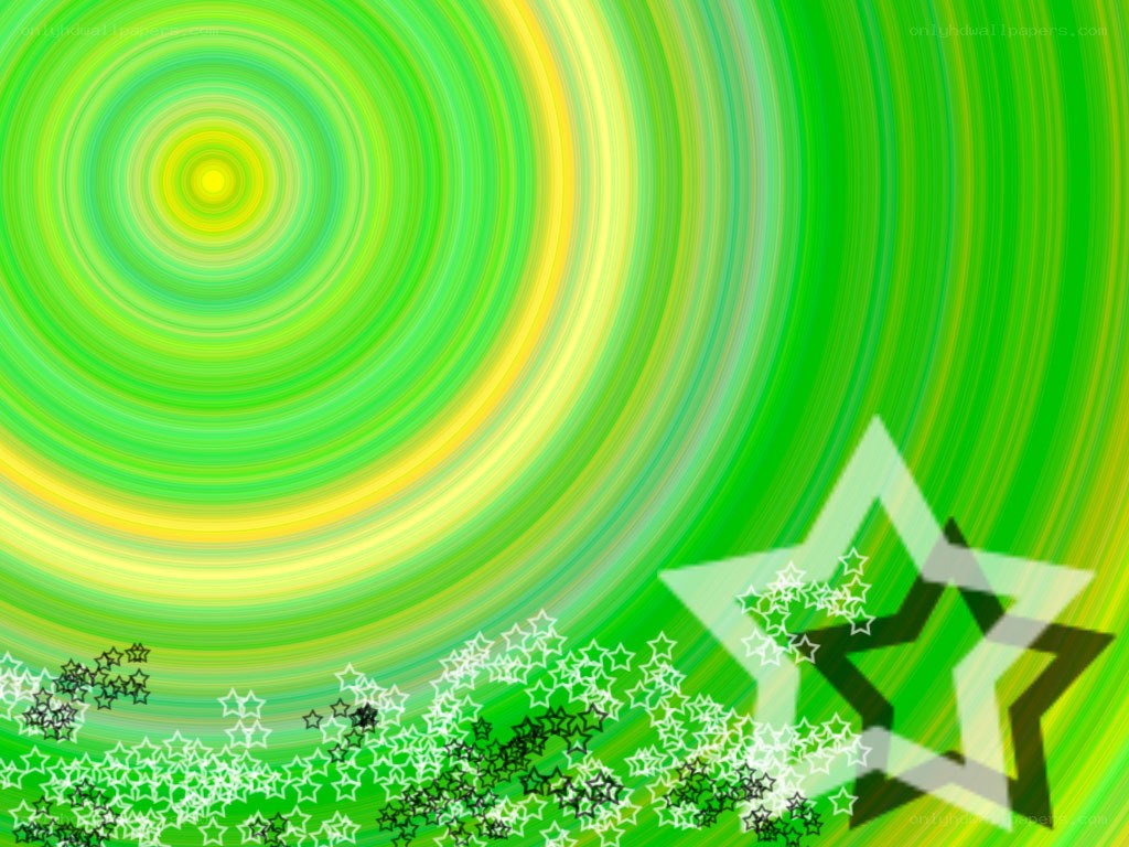 green spiral with stars