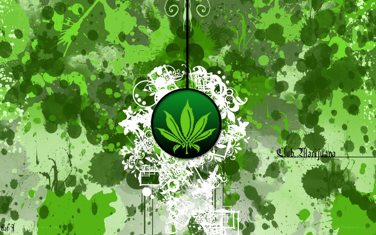 green splatter art with leaf logo