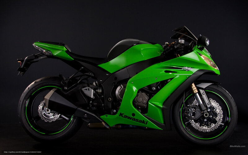 Green Sport Motorcycle — Dramatic, Photograph, Black Background, Headlight
