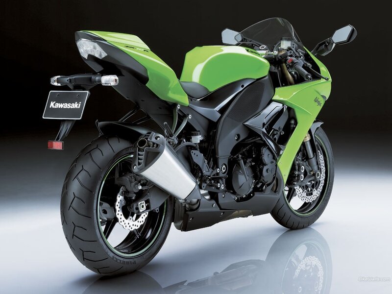 Green Sport Motorcycle — Dramatic, Photograph, Exhaust Pipe