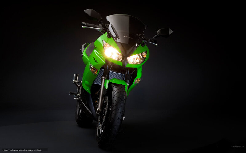 Green Sport Motorcycle — Dramatic, Photograph, Headlights