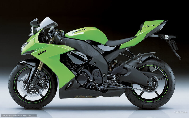 Green Sport Motorcycle — Dramatic, Photograph