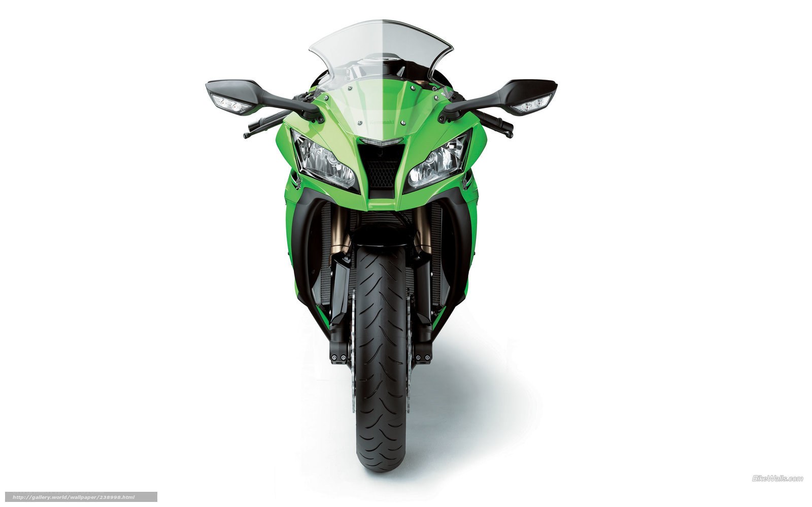 green sport motorcycle front view