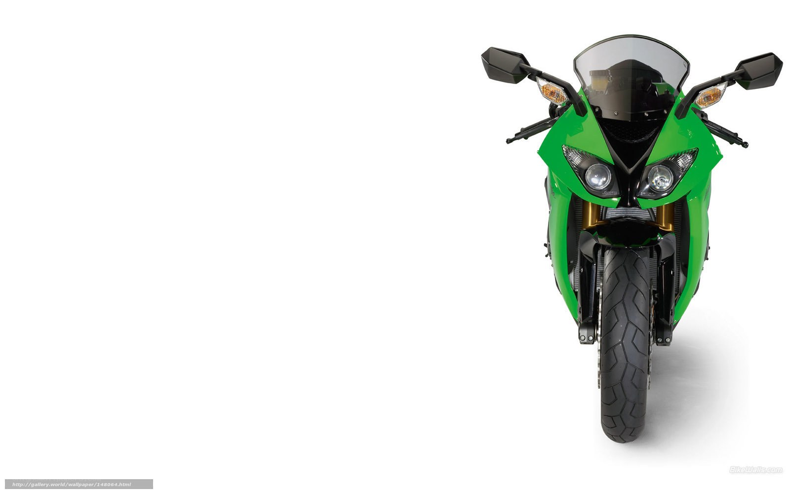 green sport motorcycle front view