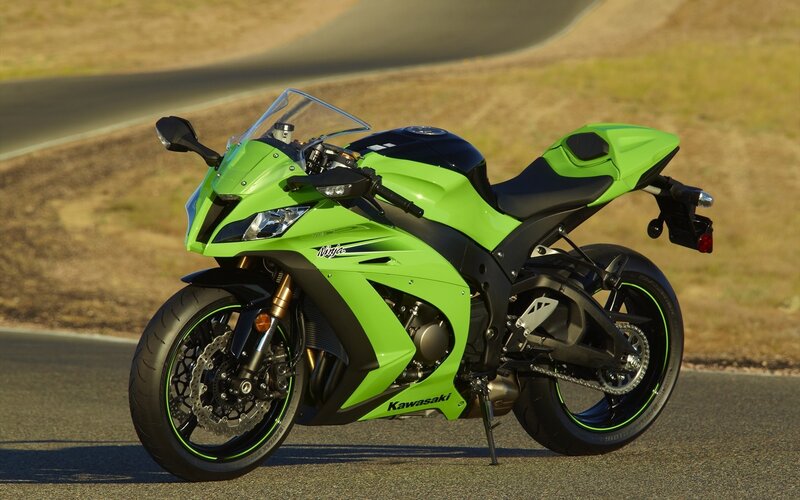 Green Sport Motorcycle — Lime Green, Calm