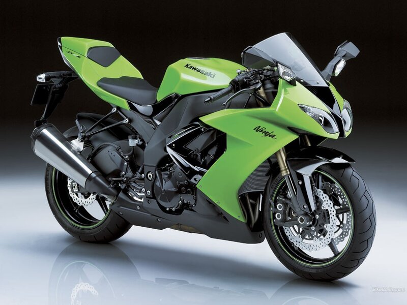 Green Sport Motorcycle — Lime Green, Dramatic