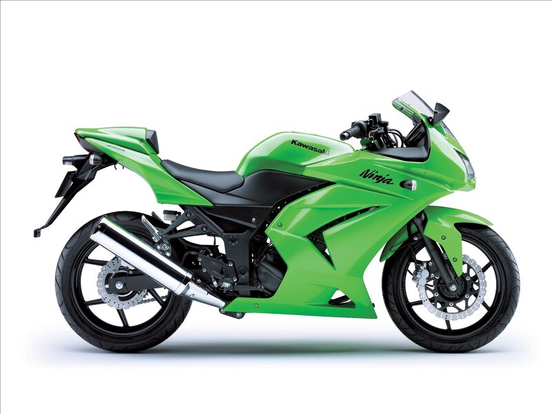 Green Sport Motorcycle — Neutral, Photograph, Seat, Exhaust, Windshield, Black, Silver