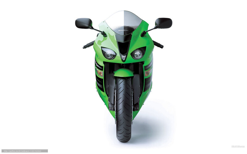 Green Sport Motorcycle — Neutral, Photograph, Windshield, Headlights, Mirrors