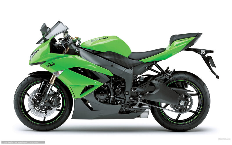 Green Sport Motorcycle — Neutral, Photograph, Windshield, Seat, Exhaust