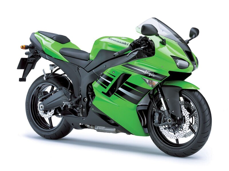 Green Sport Motorcycle — Neutral, Seat