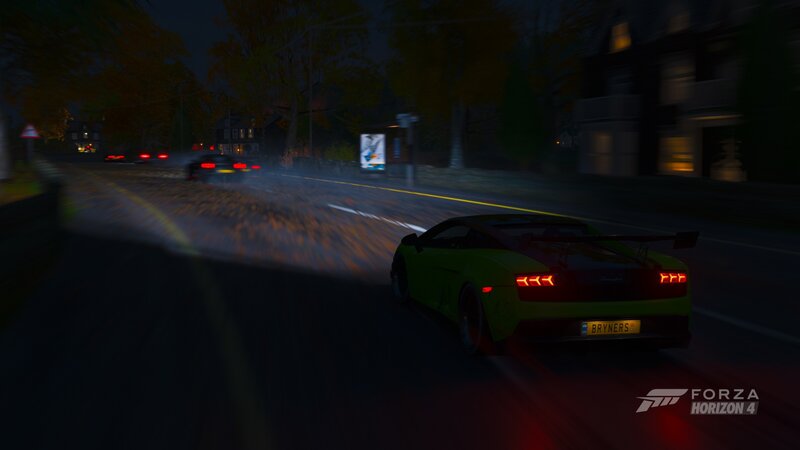 Green Sports Car at Night — Dark, Dynamic