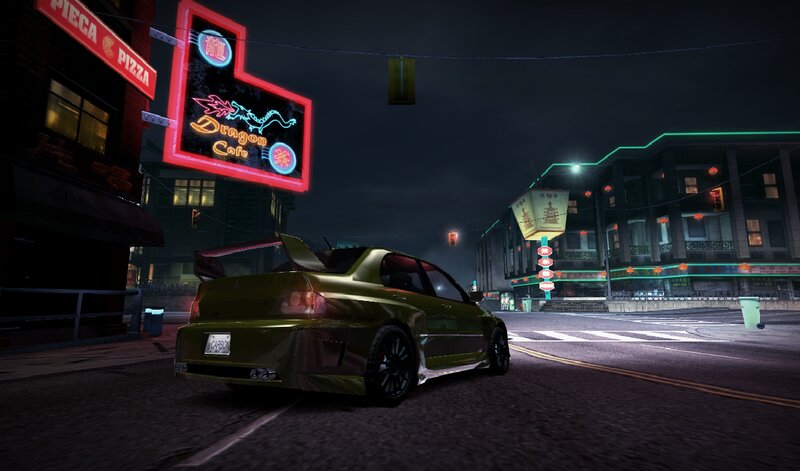 Green Sports Car — Black, Dark