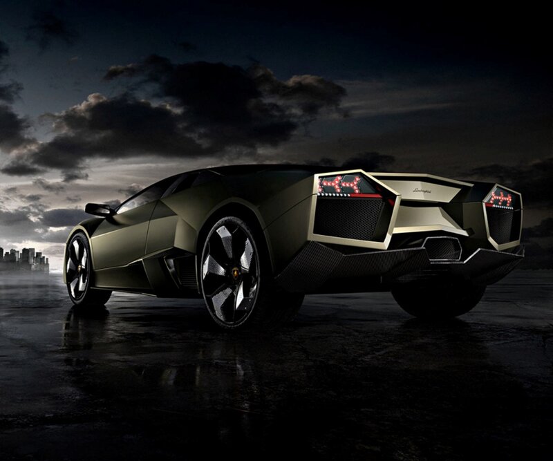 Green Sports Car — Black