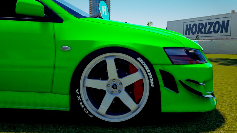 Green Sports Car — Bright