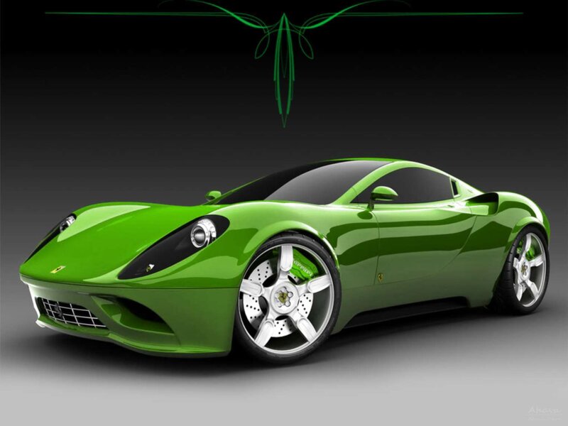 green sports car concept