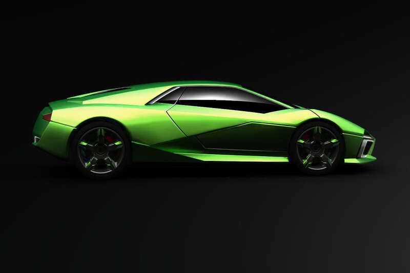 green sports car concept