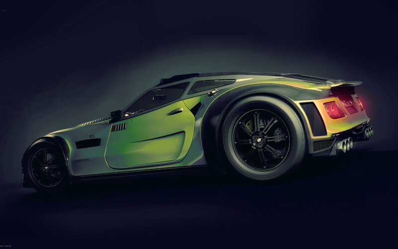 green sports car concept