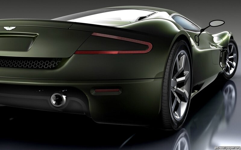 Green Sports Car — Dramatic, 3d Render, Exhaust Pipe, Wheel