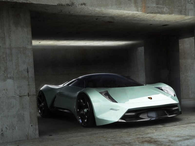 Green Sports Car — Dramatic, 3d Render